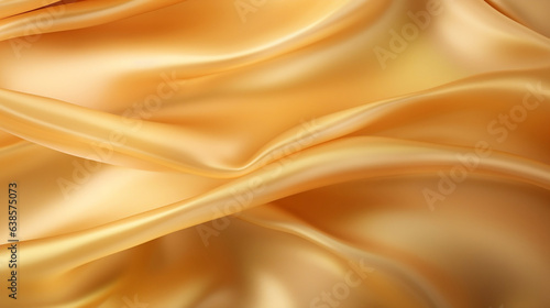 Złote tło - miękki materiał w zagięciach tworzący abstrakcyjny obraz fal