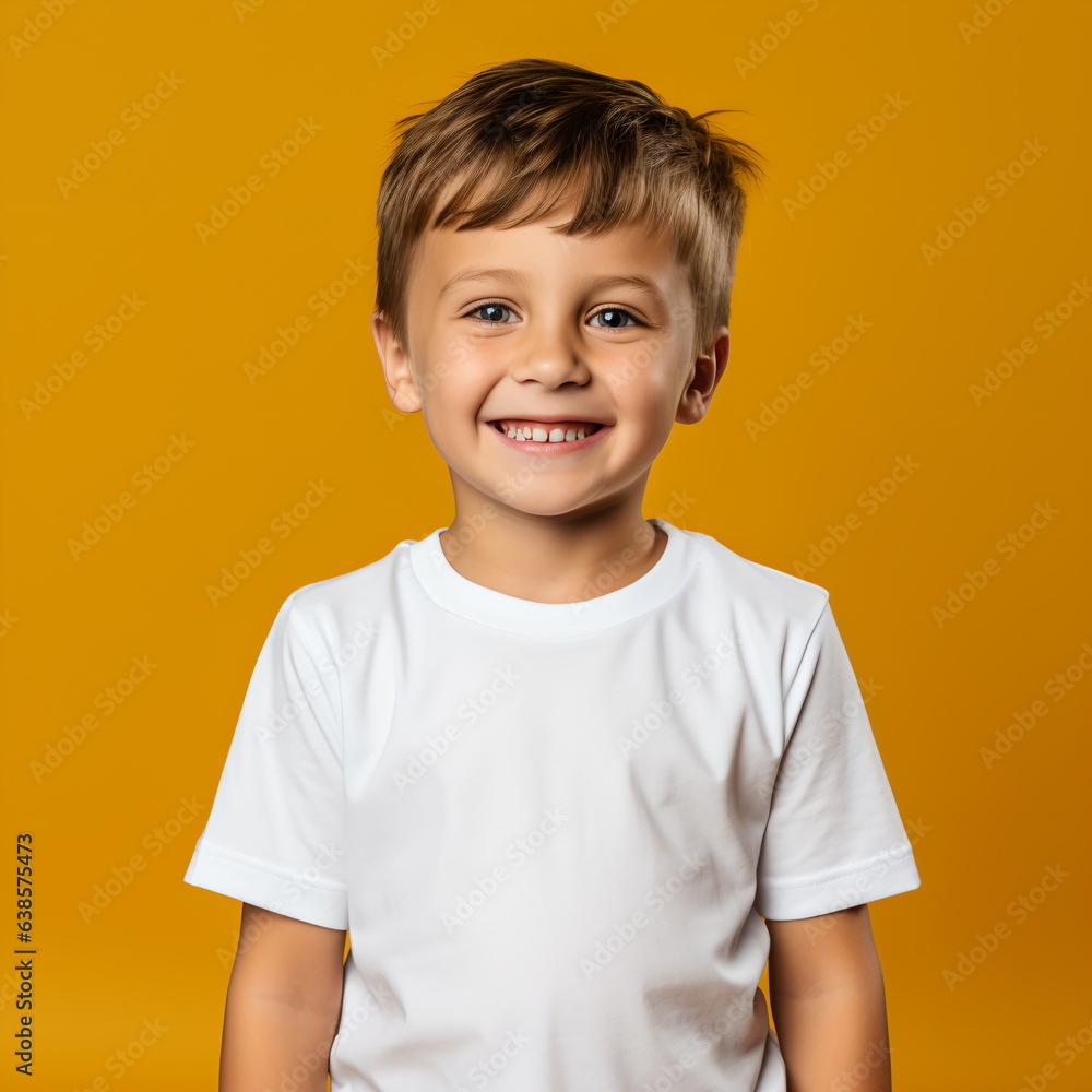 a boy in a casual style on yellow background. a boy in a casual style on yellow background.