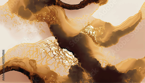 Fototapeta Naklejka Na Ścianę i Meble -  Abstract watercolor, acrylic flow blot painting. Color canvas marble texture background. Alcohol ink.
