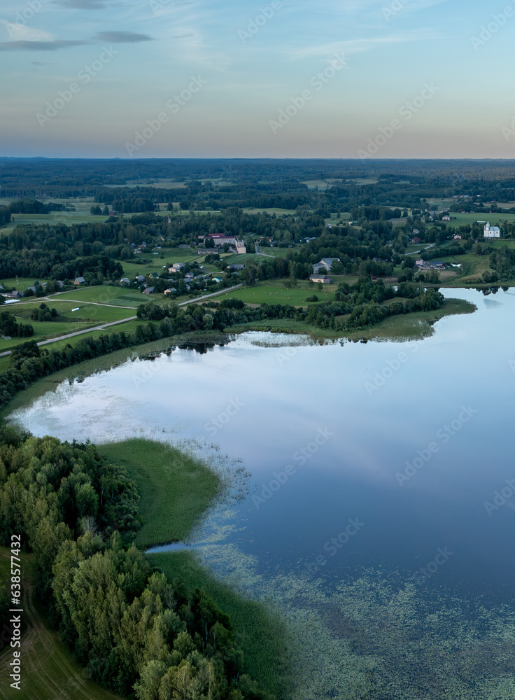 Next to Aulejas lake  (Aulejs). Village  Auleja --Landscape, Latvia, in the countryside of Latgale.