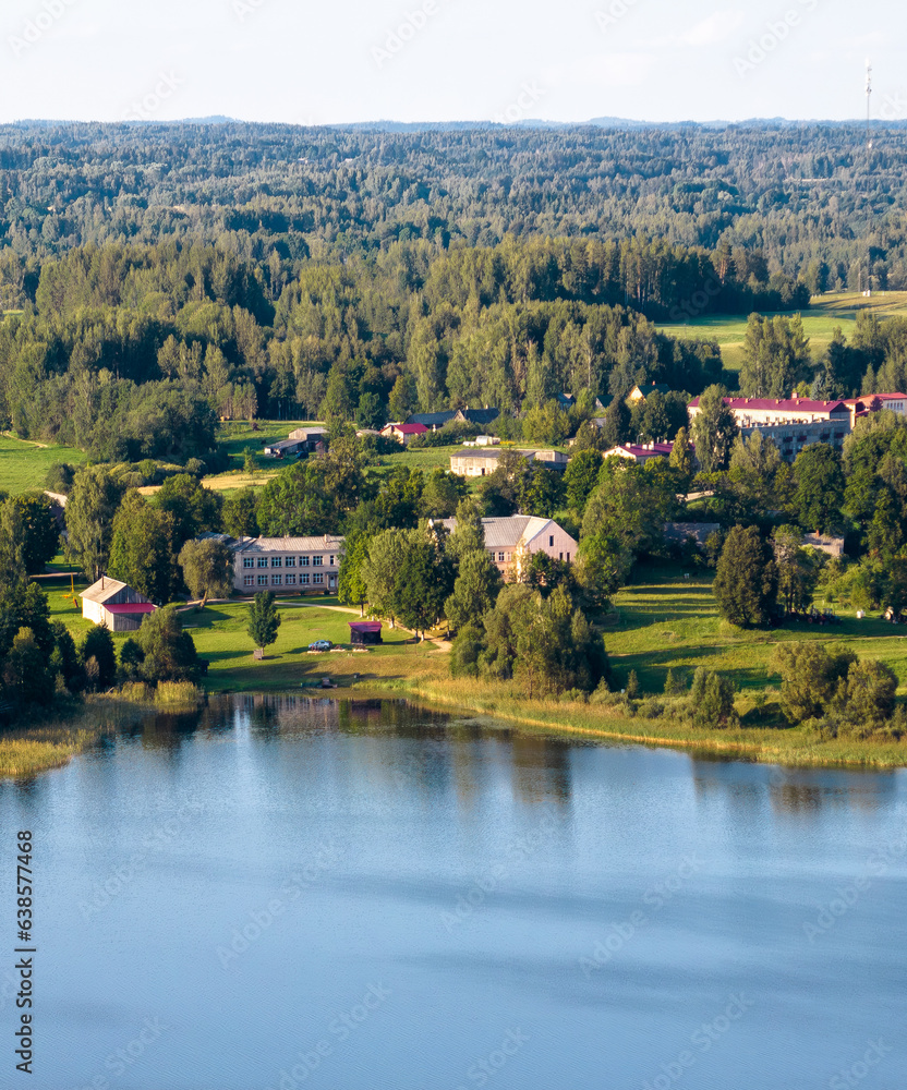 Next to Aulejas lake (Aulejs). Village Auleja --Landscape, Latvia, in ...