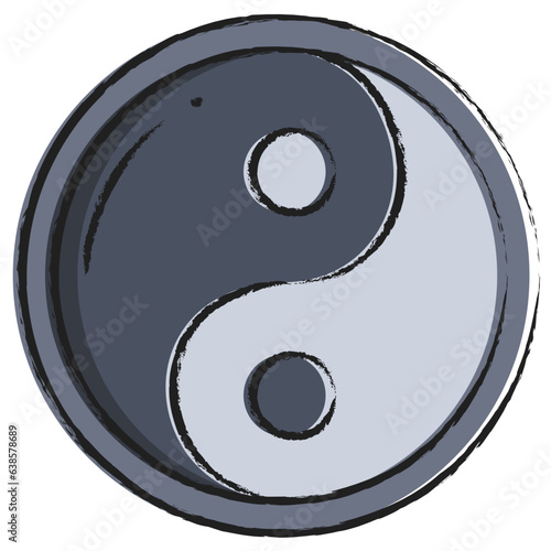 Hand drawn Ying Yang icon