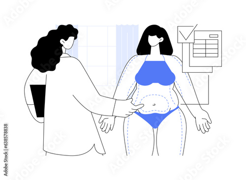 Liposuction abstract concept vector illustration.