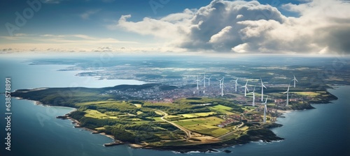 Aerial view of the wind farm