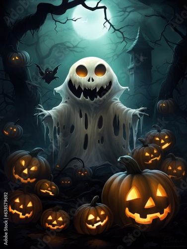 Happy halloween, kids will enjoy the halloween festival, the ghosts will come out on the halloween festival.Generative Ai