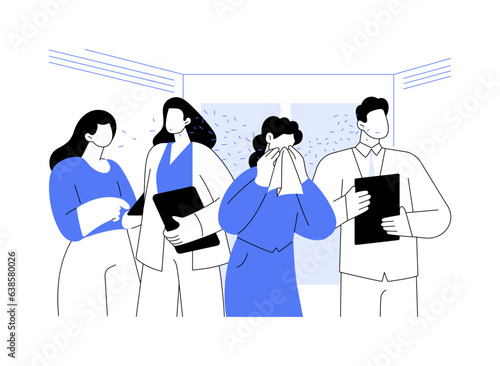 Flu spread abstract concept vector illustration.