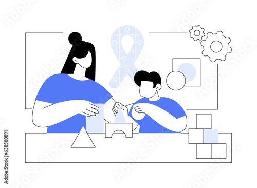 Autism spectrum disorders treatment abstract concept vector illustration.