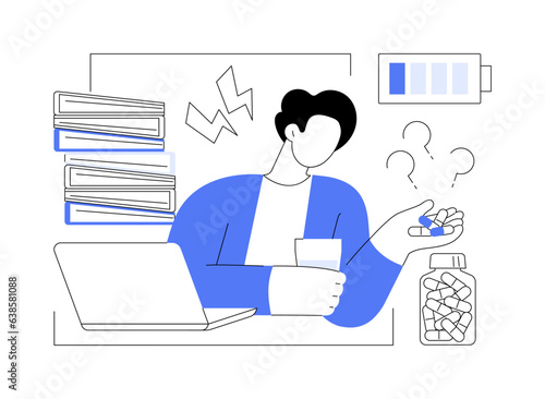 Attempted suicide abstract concept vector illustration.
