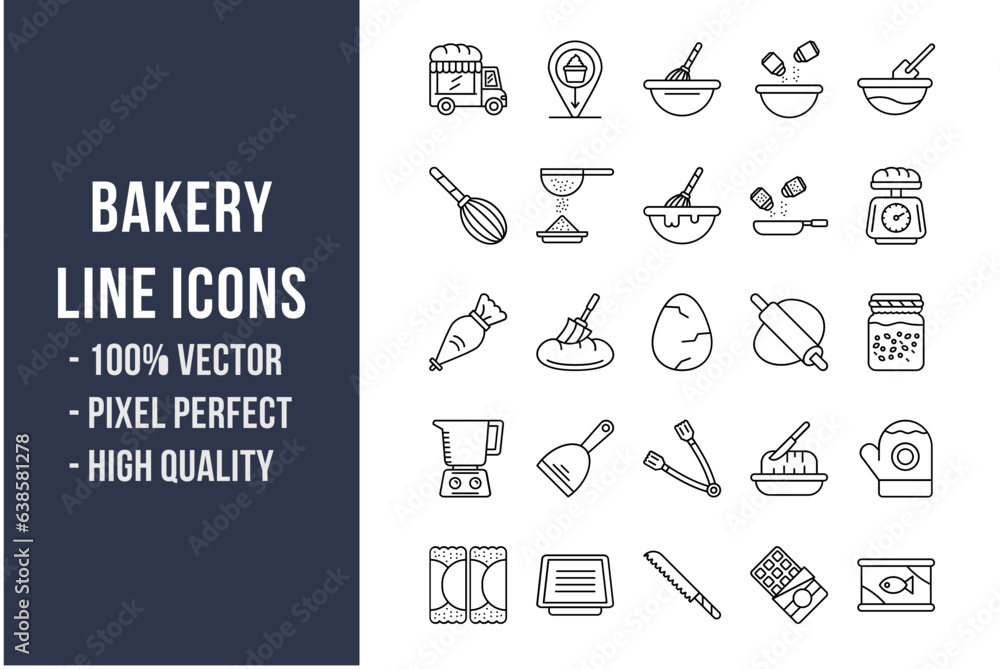 Bakery Line Icons Bakery Line Icons