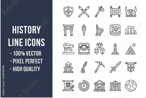 History Line Icons