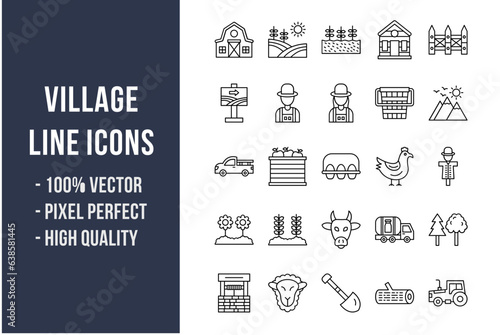 Village Line Icons