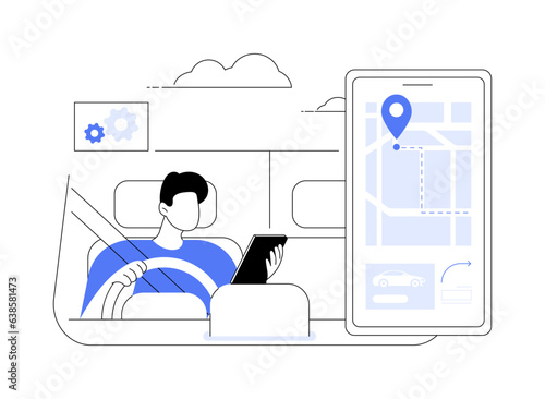 Navigation apps abstract concept vector illustration.