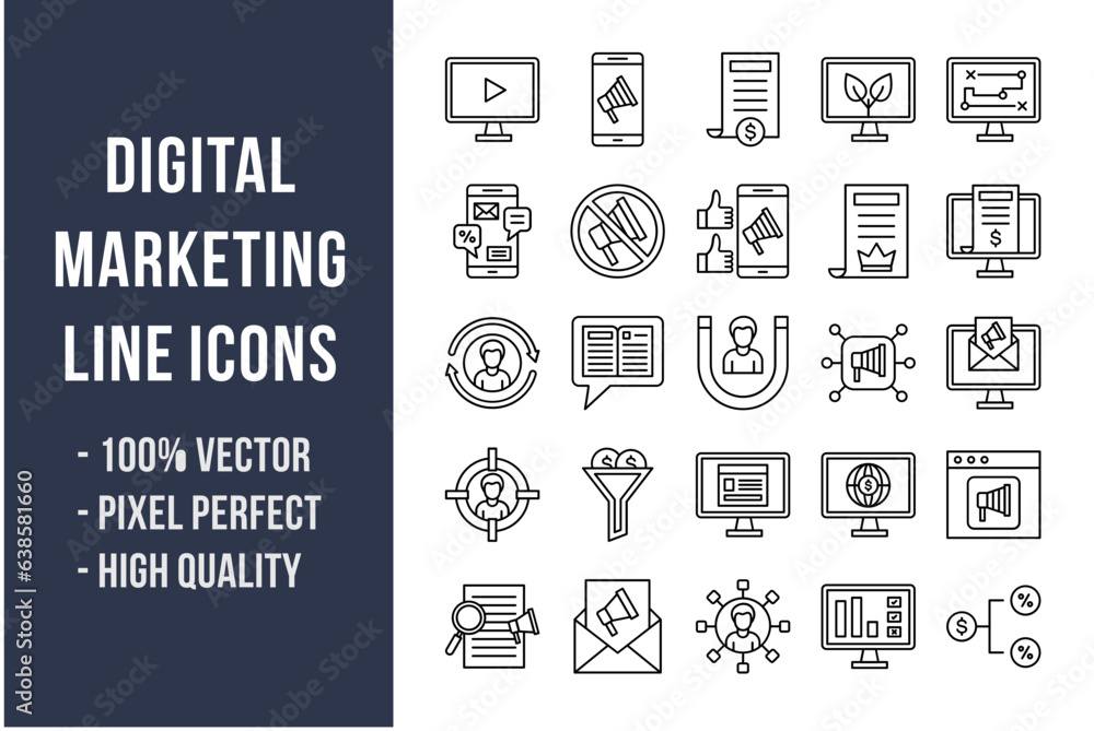 Digital Marketing Line Icons