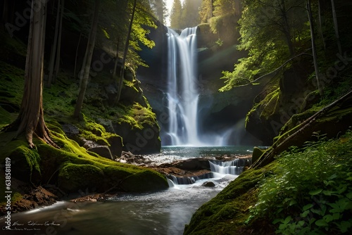 waterfall in the jungle Generated by ai 