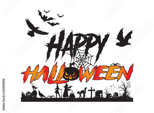 Happy Halloween Party Celebrations vector, Illustrations, art, clipart, T- Shirt Design