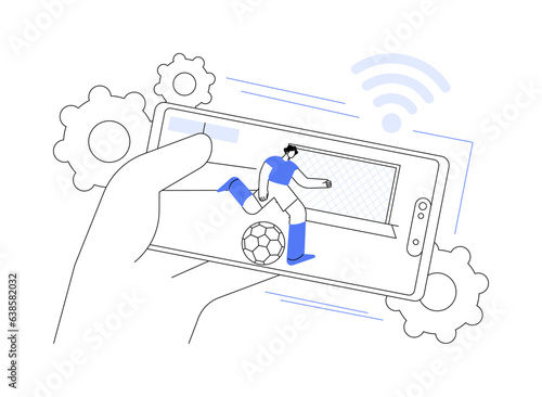 5G sports broadcasting abstract concept vector illustration.