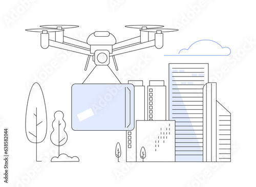 5G drones abstract concept vector illustration.