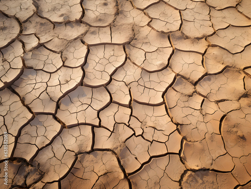 Cracked Desert Ground from Above (Generative AI)