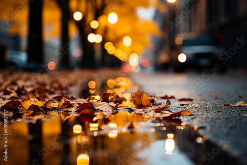 Autumn street blurred Background 