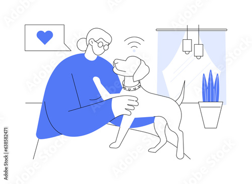Therapeutic robot abstract concept vector illustration.