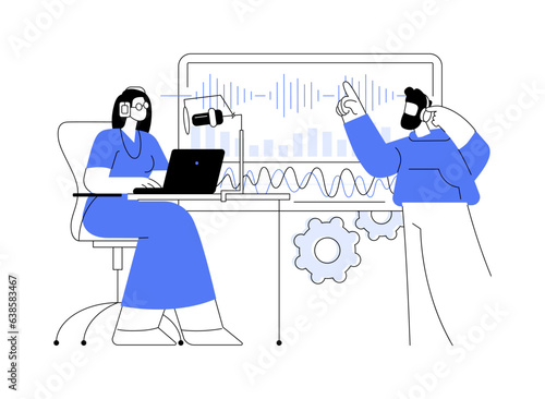 Music production software abstract concept vector illustration.