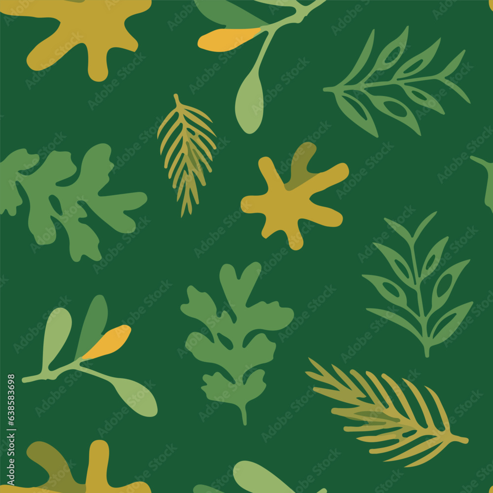 Vector isolated illustration of a pattern with plant elements.