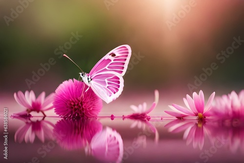 pinkcolore butterfly isolated .