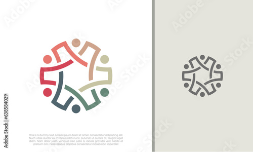 Global Community Logo Icon Elements Template. Community human Logo template vector. Community health care. Abstract Community logo	 photo