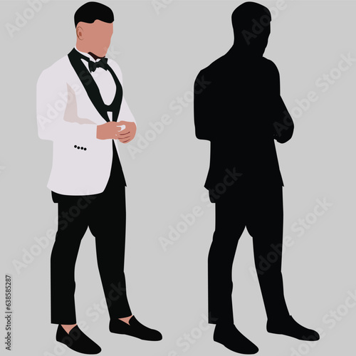 Business man portrait and silhouette  