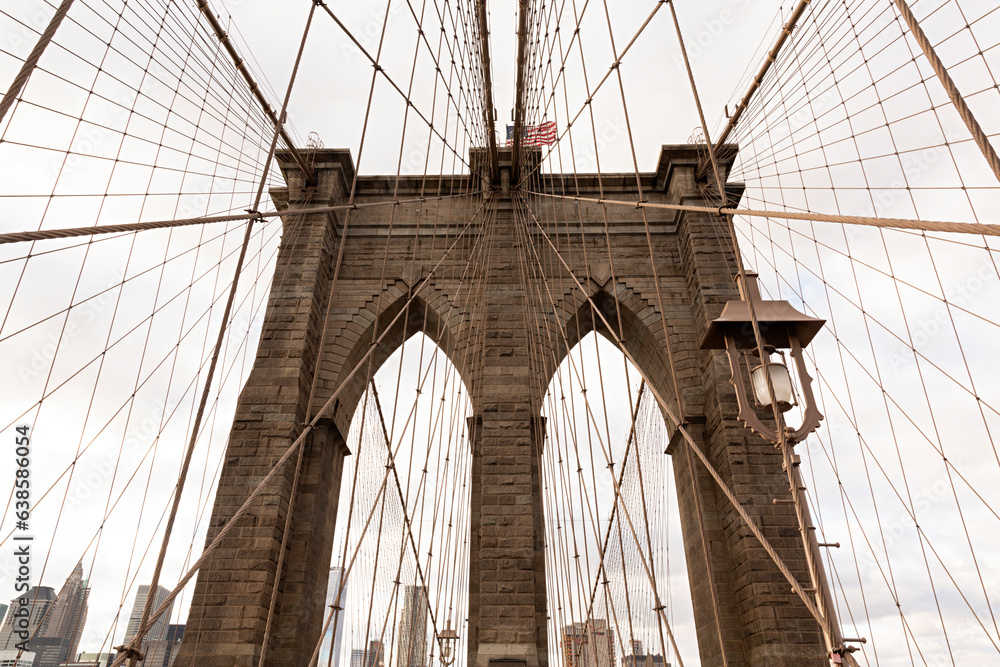 Obraz premium Paisaje del puente de Brooklyn en Manhattan.