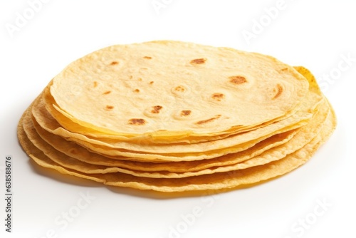 stack of tortillas on a white background