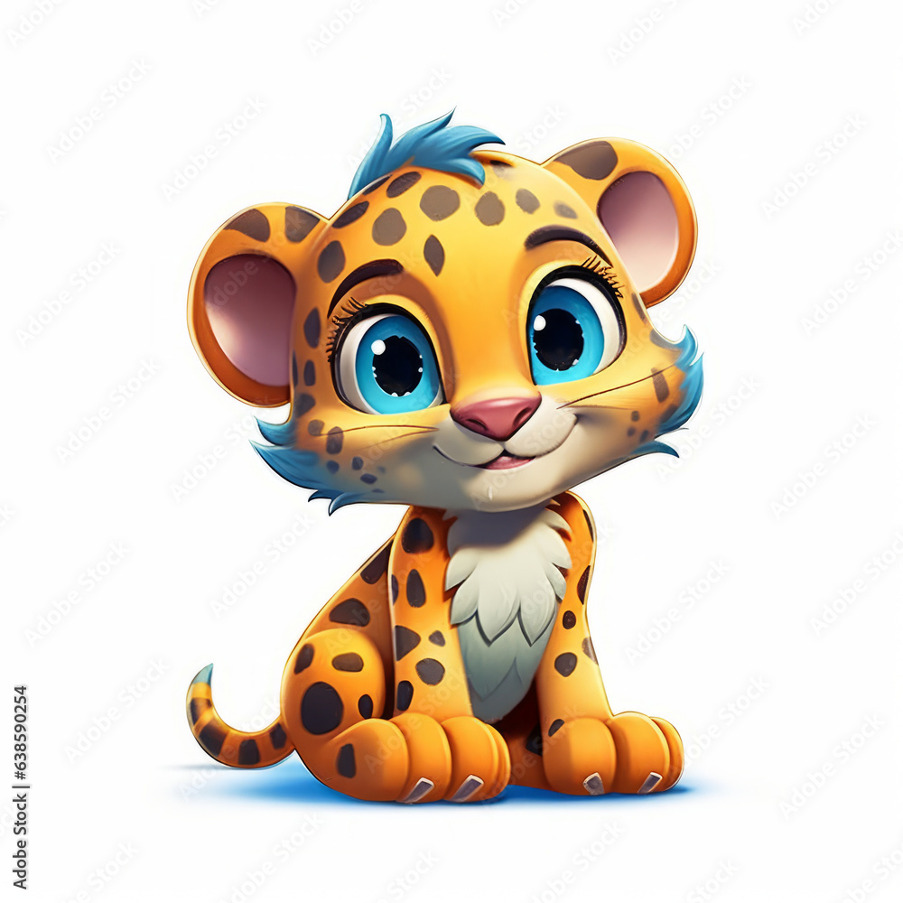 Graphic design, cartoon style, Cute leopard, clipart.generative ai Graphic design, cartoon style, Cute leopard, clipart.generative ai