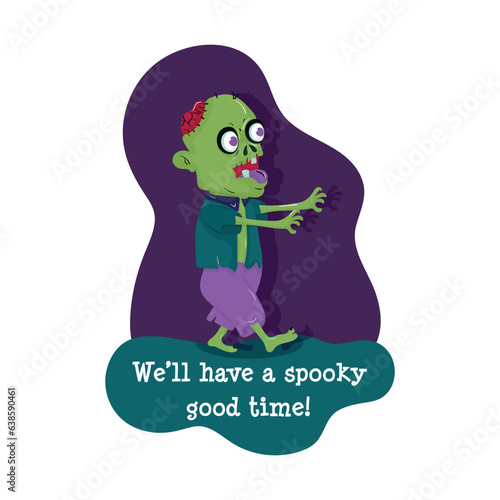 Label, sticker, postcard, etc. with a popular Halloween phrase. Vector illustration