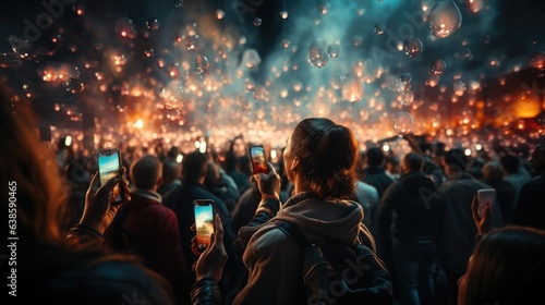 A crowd of people at a live...