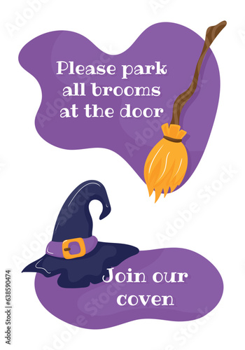 A set of labels, stickers, etc. with popular Halloween phrases. Vector illustration