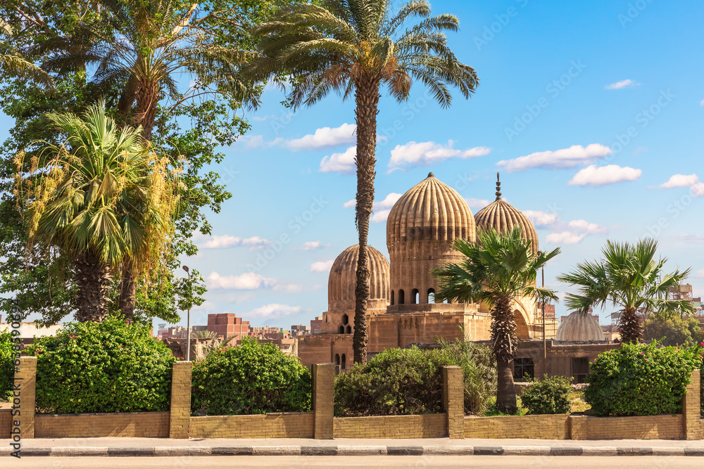 Mosque in old Cairo, beautiful eastern architecture of Egypt