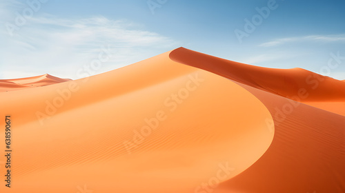 Une dune de sable orange dans un désert aride photo