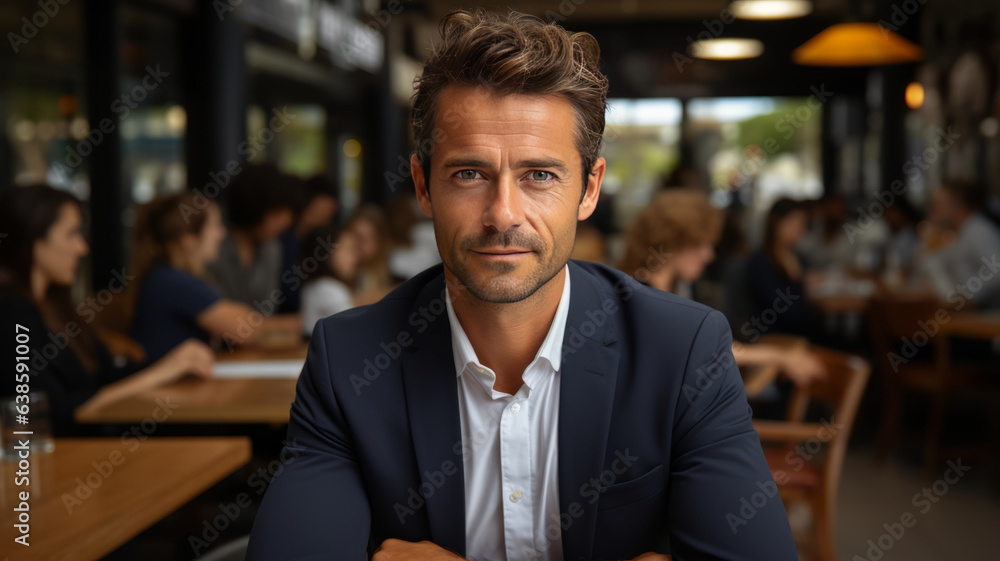 Portrait of a business american man in light cream.generative ai Portrait of a business american man in light cream.generative ai