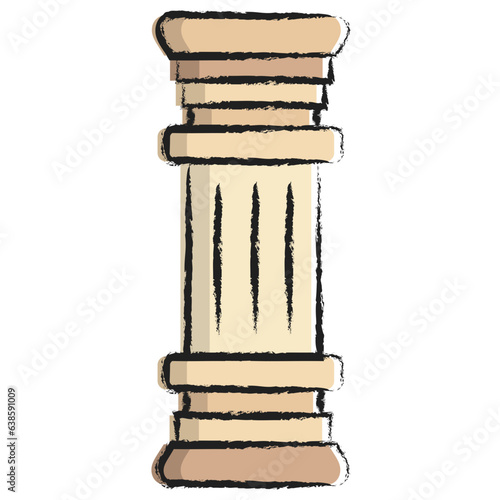 Hand drawn Doric pillar icon