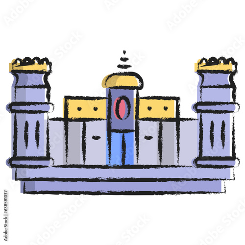 Hand drawn Indian palace icon