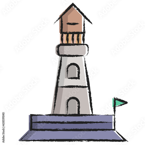 Hand drawn Light house icon