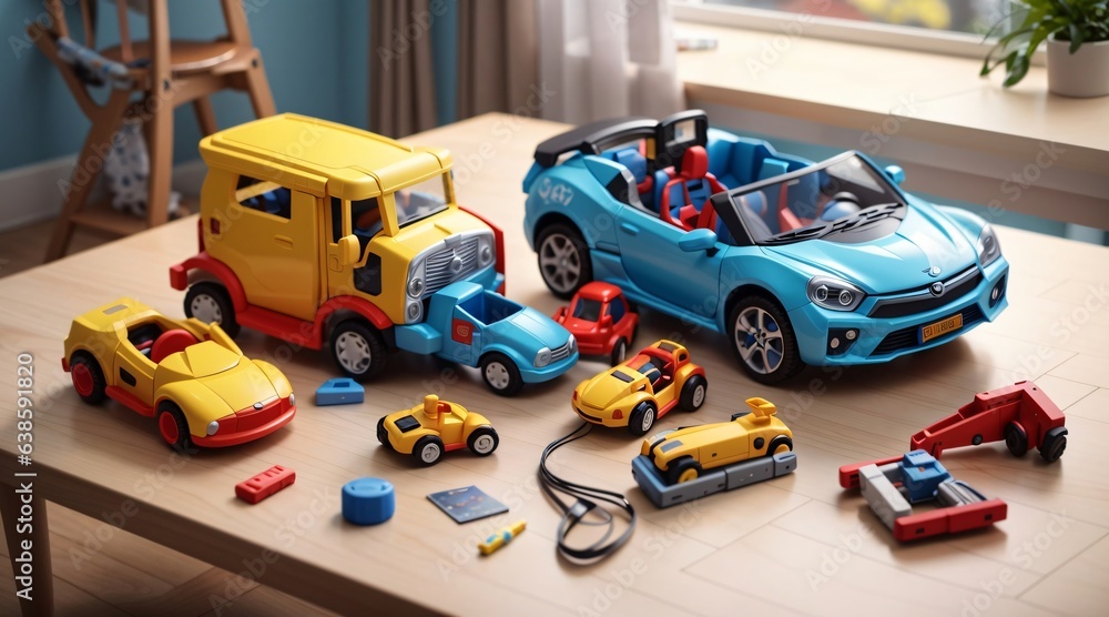photo of colorful kids toys on wooden table photo of colorful kids toys on wooden table