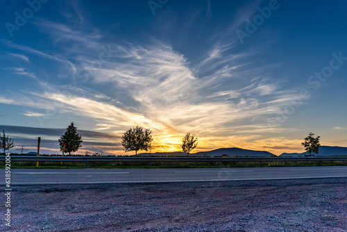 sunset over the mountains