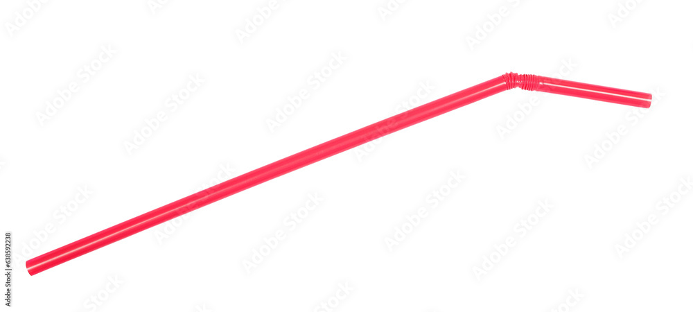 Red drinking straw isolated on white, clipping path, top view Red drinking straw isolated on white, clipping path, top view
