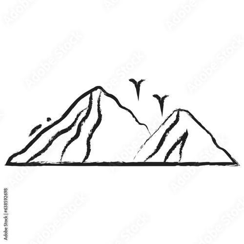 Hand drawn mountain icon