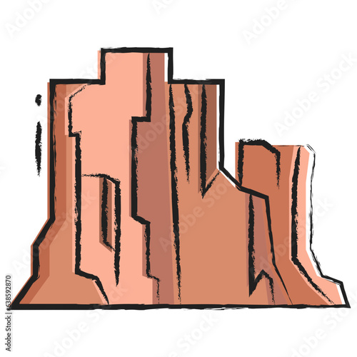 Hand drawn tower karst icon