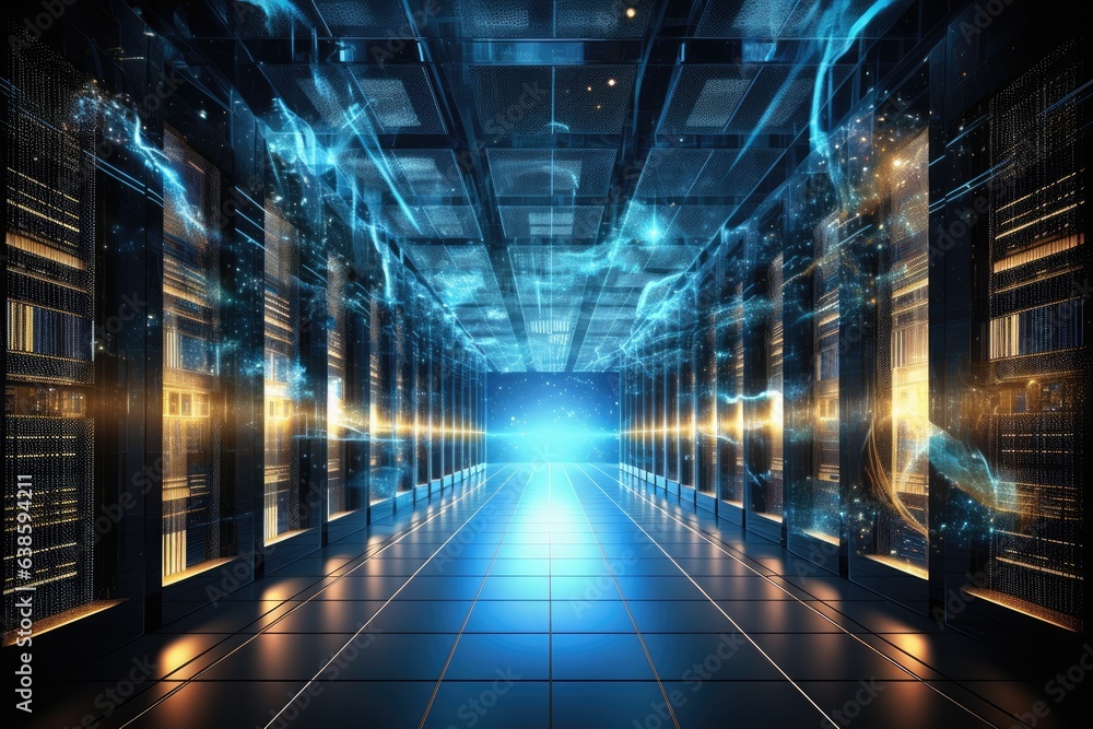 server room data center. 3d rendering toned image double exposure, Big data center technology warehous with servers information digitalization Starts, AI Generated server room data center. 3d rendering toned image double exposure, Big data center technology warehous with servers information digitalization Starts, AI Generated