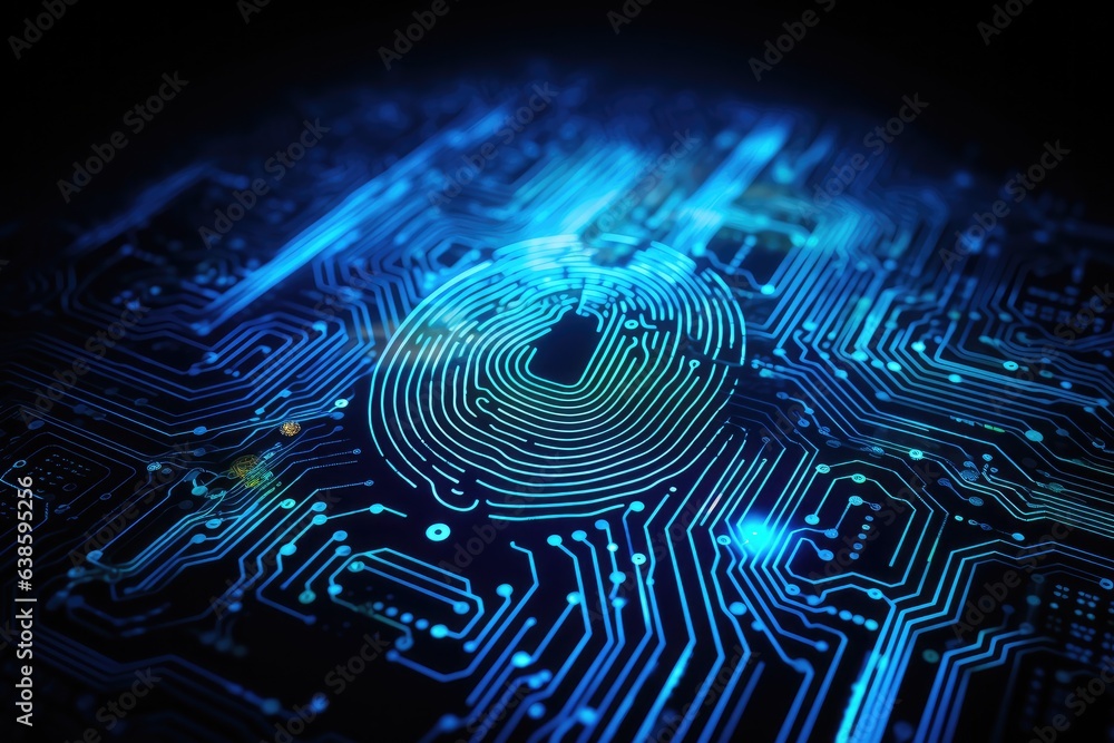Close up shot of biometric fingerprint reader Close up shot of biometric fingerprint reader