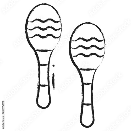 Hand drawn Maracas icon