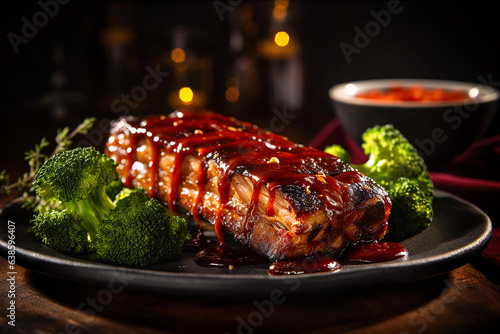 grilled meat with vegetables